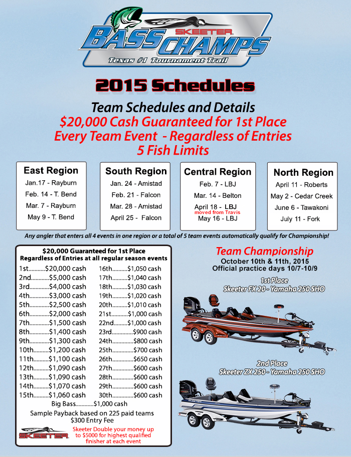 Bass Champs 2015 Schedule is out Bass Fishing Forum