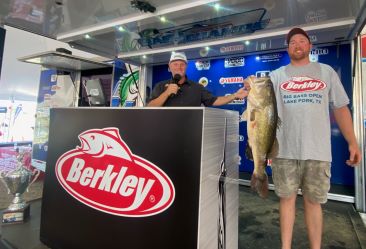 Dylan Brill, Choctaw, OK, tops over 1000 anglers at 17th annual Berkley Big Bass on Fork with a 7.93 and takes home a new Skeeter ZX 200 - Yamaha 200 SHO
