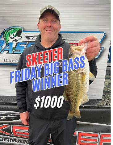 Mark Biondi Jr wins with  a 2.63! Registration opens again at 5am Lake Fork Marina. 